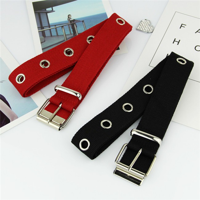 Thắt Lưng Vải Canvas Khóa Cài Kiểu Hàn Quốc Đơn Giản Cho Học Sinh