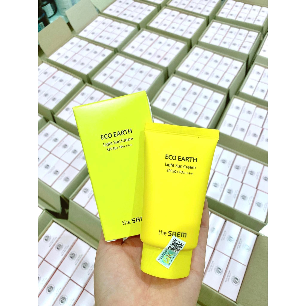 Kem Chống Nắng The Saem Eco Earth Sun Cream, Pink Sun Cream, Power Light Sun Cream SPF50+ PA+++ 50ml