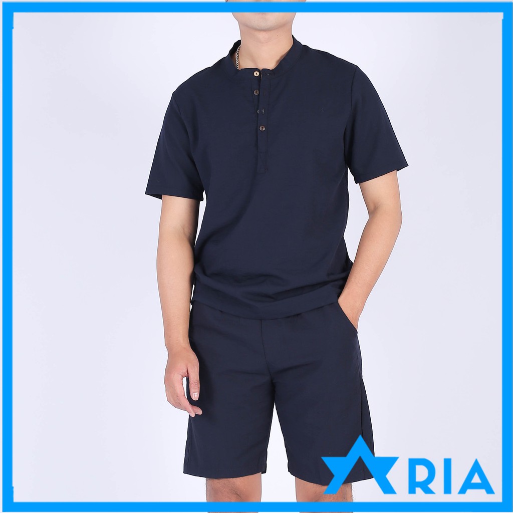 Bộ quần áo Nam vải đũi dày dặn thoáng mát mùa hè, thấm hút mồ hôi | BigBuy360 - bigbuy360.vn