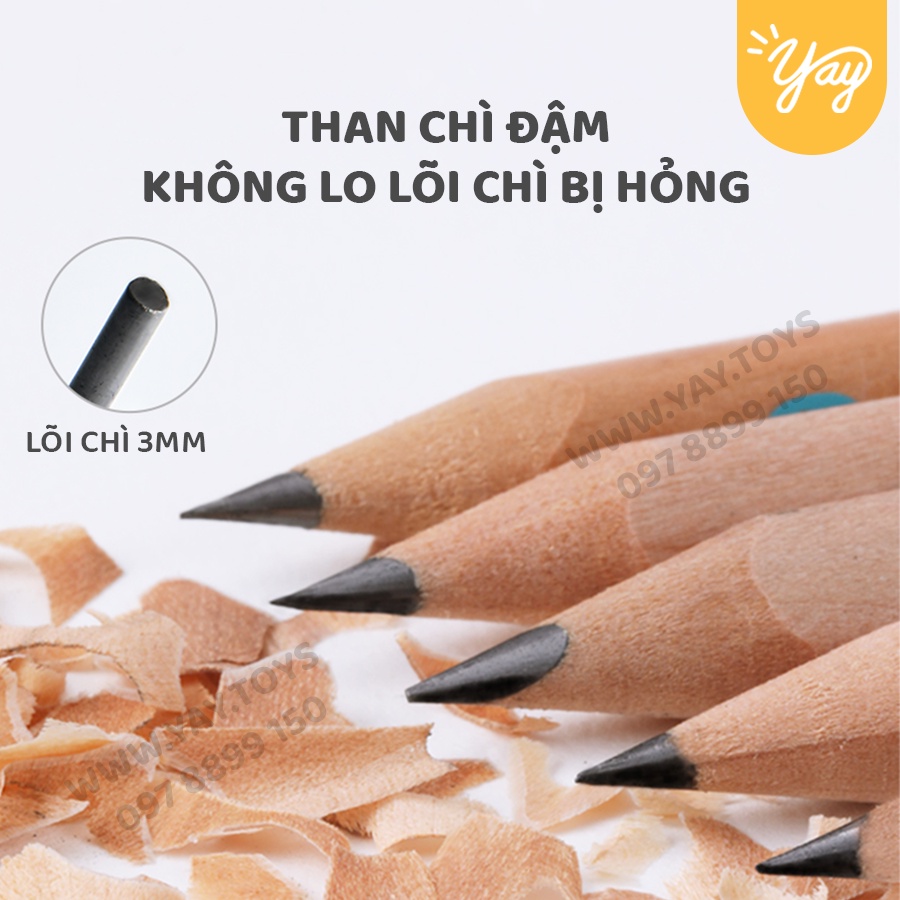 06 Cây Bút Chì Gỗ Tập Viết phù hợp cho bé từ 2 tuổi - Mideer