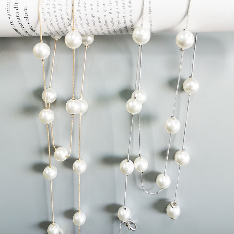 Thắt Lưng Dây Xích Mỏng Đính Ngọc Trai Kim Cương Giả Đơn Giản Ngọt Ngào Thời Trang Hàn Quốc