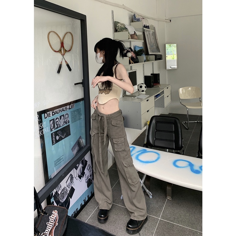 Quần Denim Ống Suông Rộng Lưng Cao Thời Trang Công Sở Dành Cho Nữ