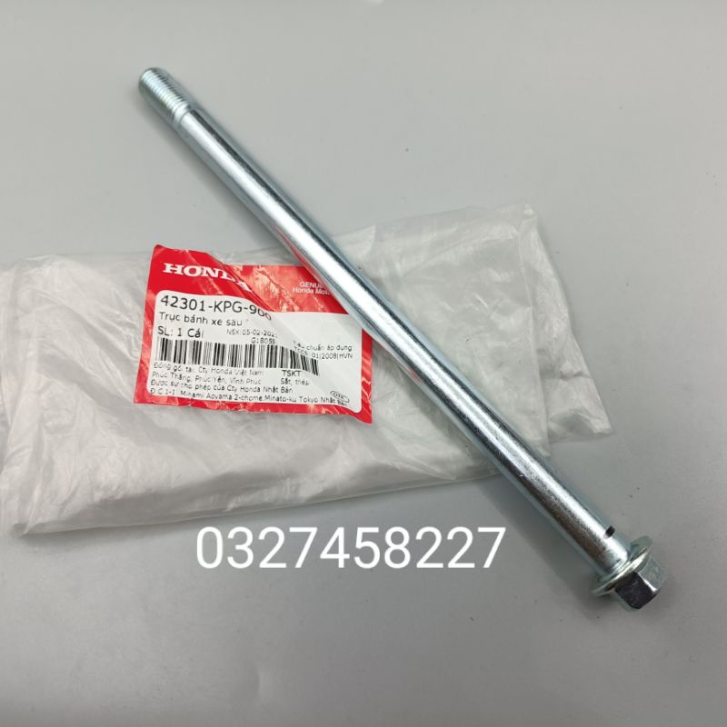 Trục cốt bánh đùm sau xe WAVE A, RS, S100, RSX... zin