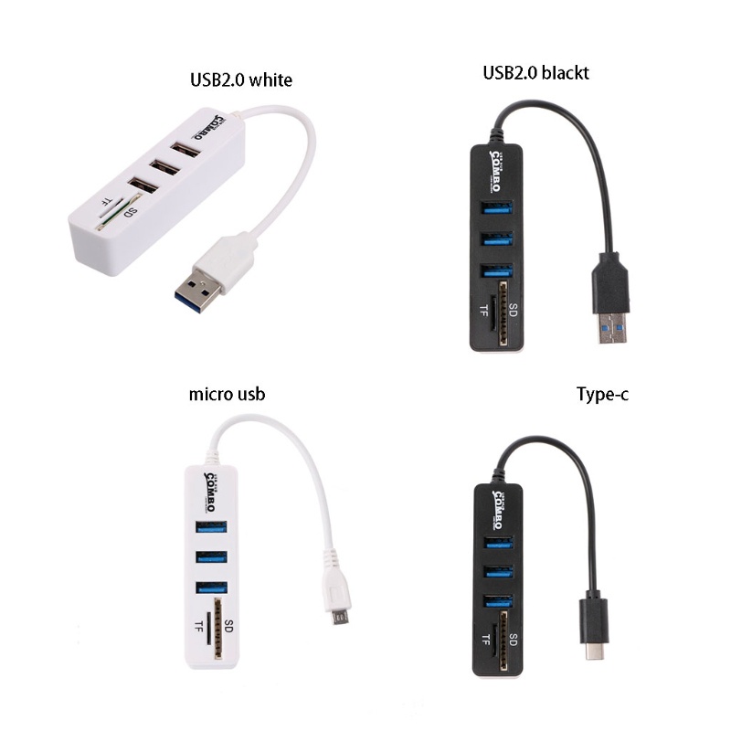 Bộ Chia 3 Cổng USB 2.0 + Đầu Đọc Thẻ USB One
