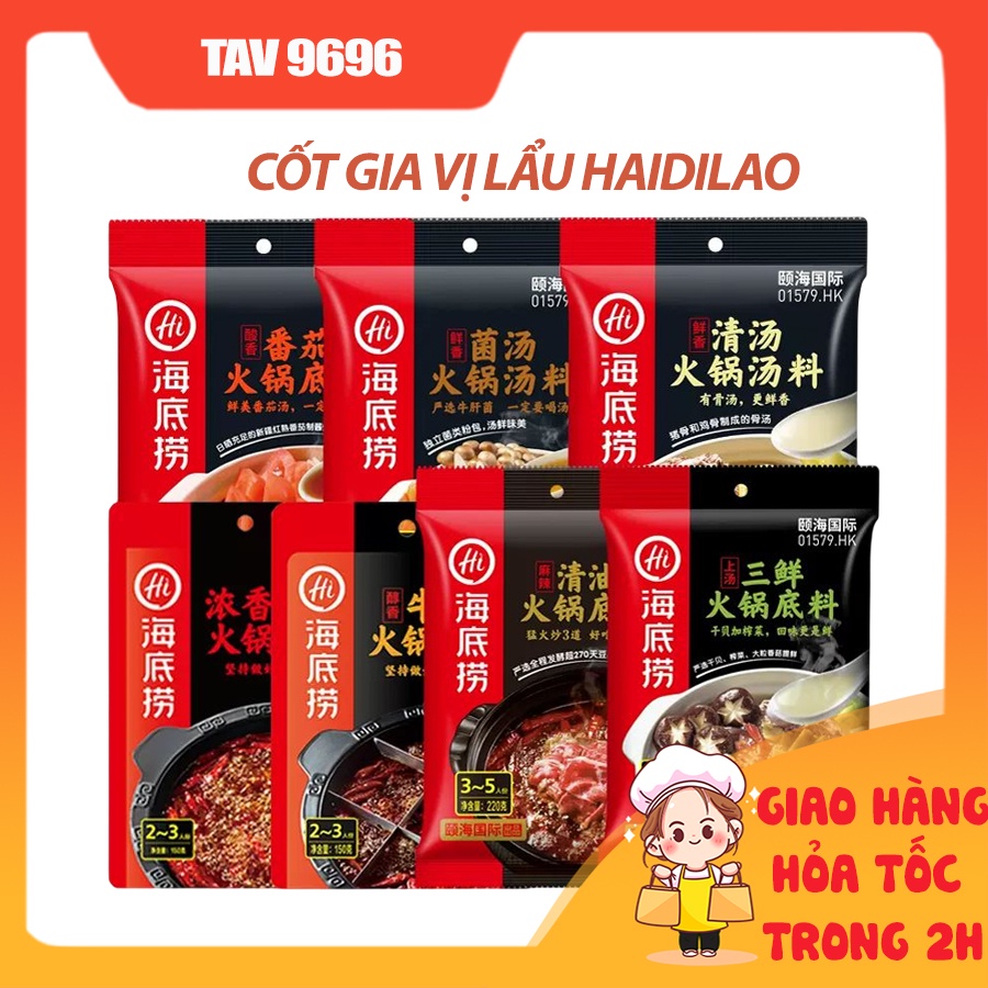 Cốt Gia Vị Lẩu Haidilao - Cốt lẩu Tứ Xuyên có sẵn chuẩn vị lẩu Haidilao Trung đủ vị date mới