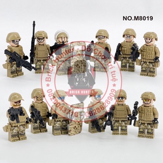 M 8019 Minifigures Us Army combo 12 lính thuỷ quân lục chiến Mỹ trang phục vàng cát