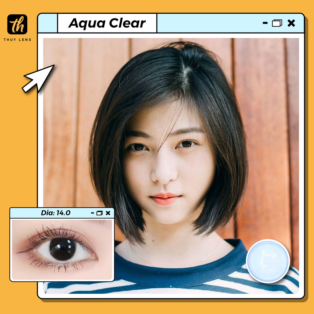  Kính Áp Trong Suốt Hàn Quốc Thúy - Lens Aqua Clear Cận Không Màu