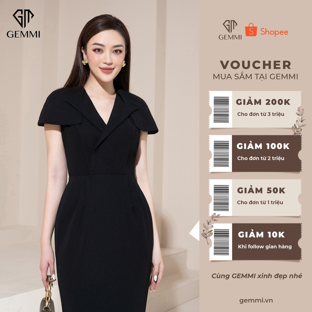 Váy đầm nữ công sở thiết kế dáng ôm body Gemmi fashion, DK8486