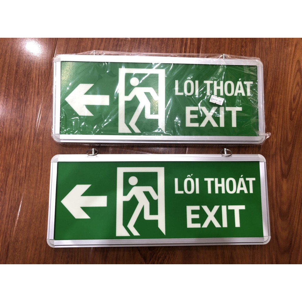 Bảng dạ quang lối thoát hiểm EXIT LỐI THOÁT CHỈ TRÁI 1 mặt (DQ3A-1M-01)