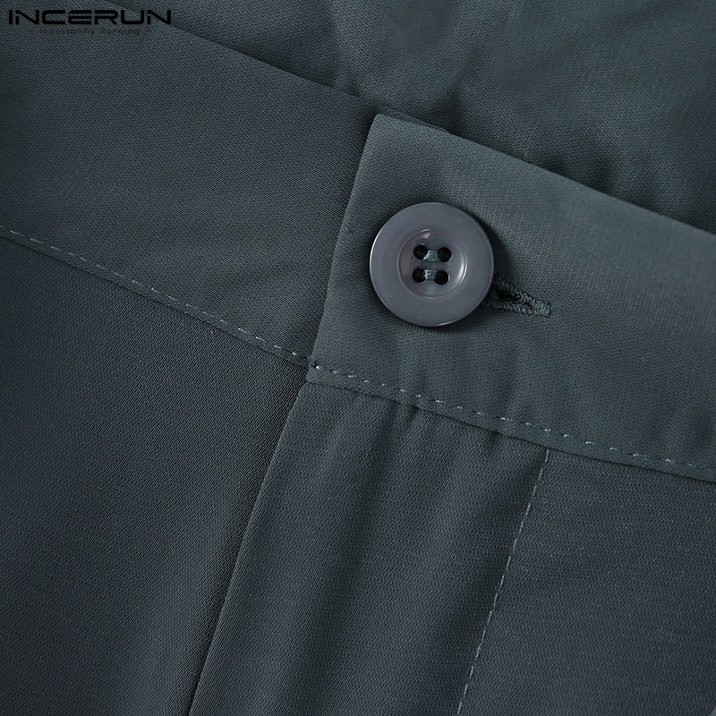 INCERUN Quần Legging Lưng Cao Màu Sắc Đơn Giản Cho Nam Giới Size S-5XL