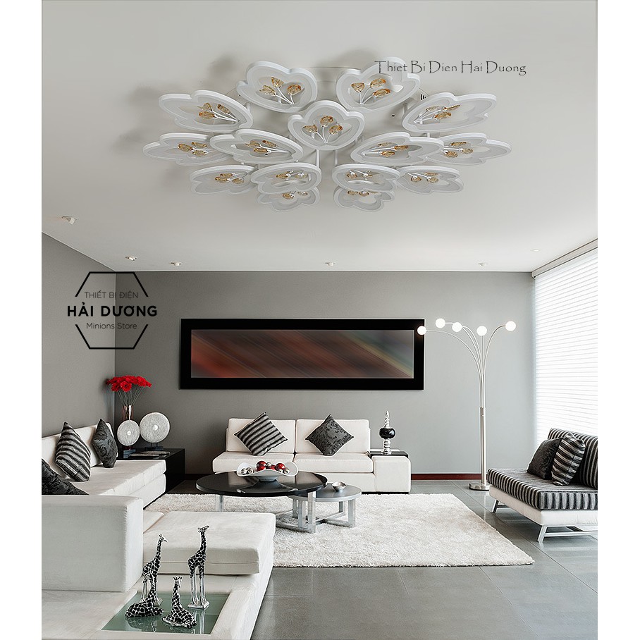 Đèn LED Ốp Trần Hình Hoa 15 Cánh NT024 - 3 Chế Độ Ánh Sáng - Tăng Giảm Ánh Sáng - Điều Khiển Từ Xa - Bảo Hành 1 Năm