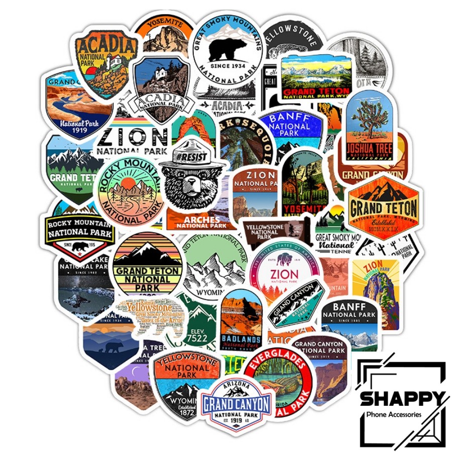 Sticker Dán National Park PVC Chống Thấm Nước | Dán Laptop - Dán Nón Bảo Hiểm - Dán Xe - Dán Vali [Shappy Shop]
