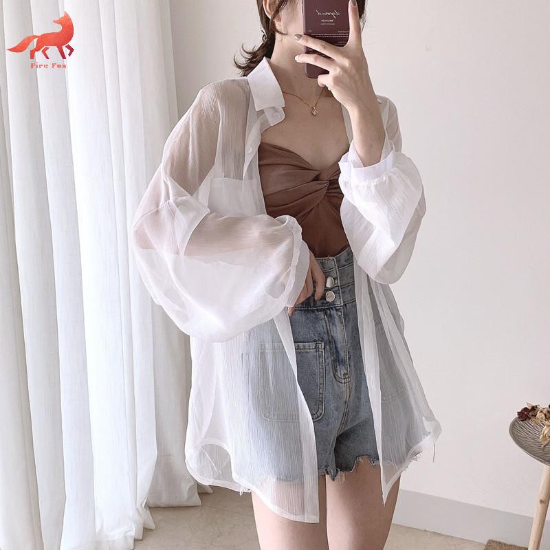 Áo Khoác Voan Trong Suốt Dáng Rộng Thời Trang Nữ Tính