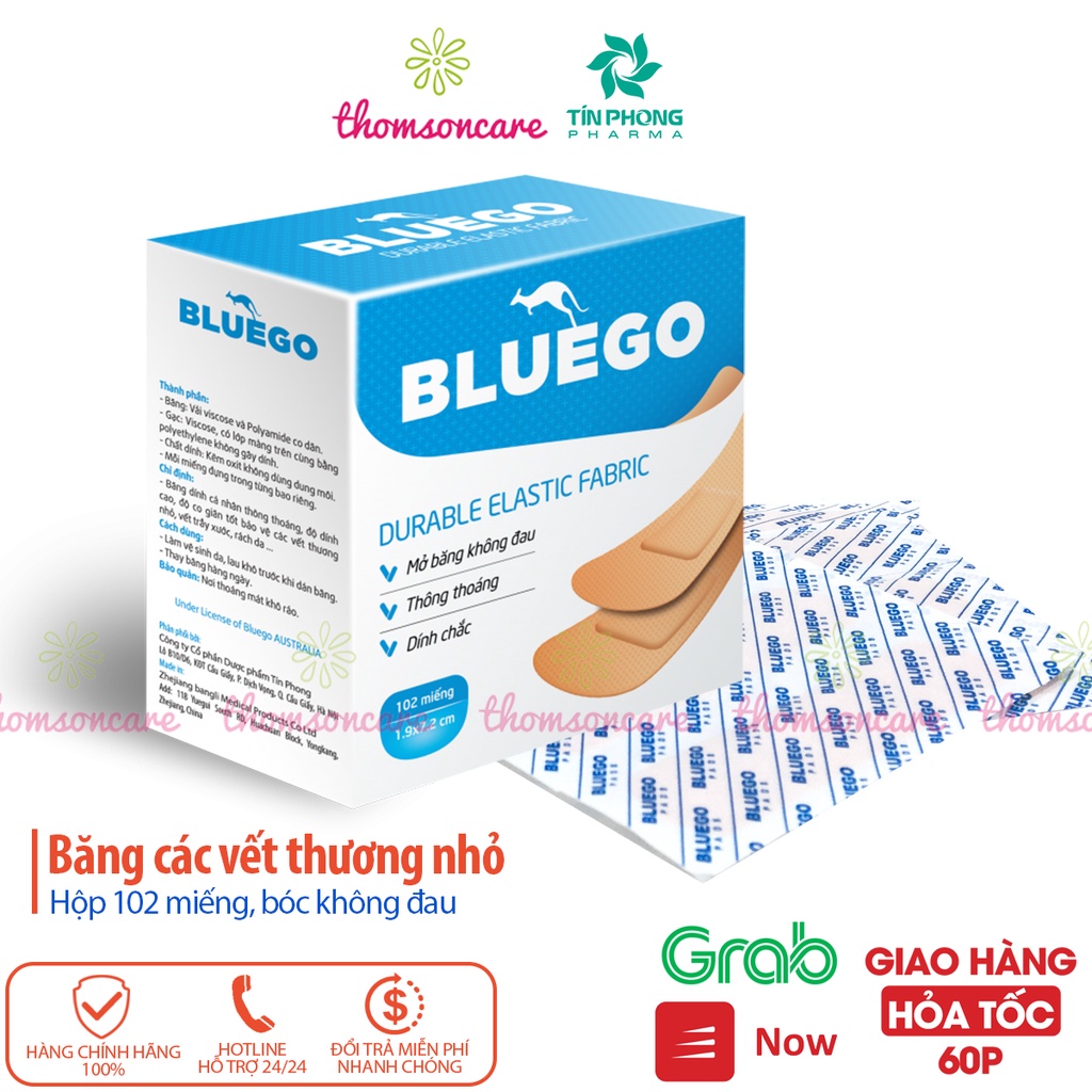 Băng vết thương cá nhân Bluego - Băng y tế, sơ cứu vết thương, đứt tay, che mụn