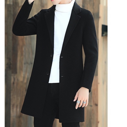 Áo Khoác Dạ Dáng Dài Form Rộng AKD05 Hàn Quốc Áo Măng Tô Nam Thời Trang Nam Thanh Lịch Màu Đen MrHero