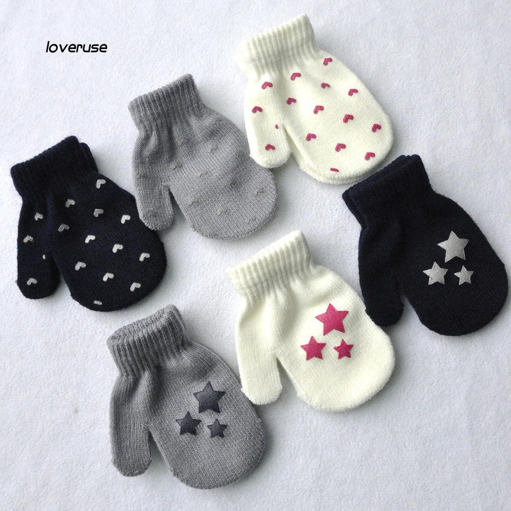 Găng tay len dày ấm áp hình ngôi sao dễ thương cho bé
