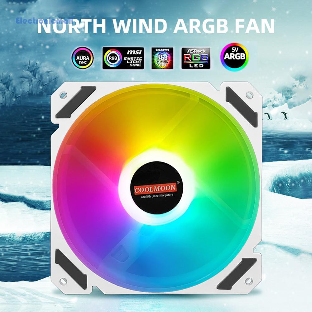 120mm PWM ARGB PC Case Fan 4 Pin Addressable RGB Cooling Fan for CPU Cooler꒪NICE