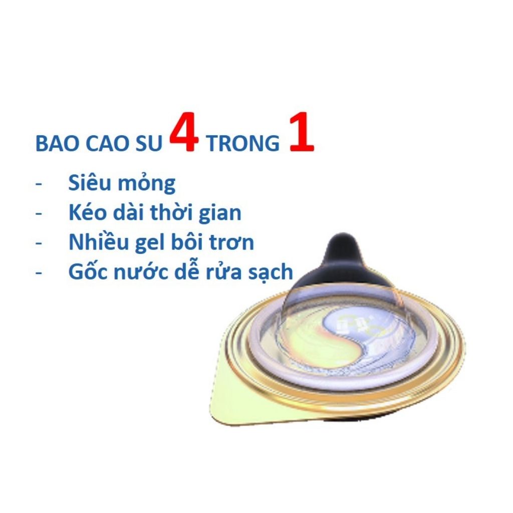 Bao cao su OLO 001 mm VÀNG, bcs 0.01 siêu mỏng chống xuất tinh sớm kéo dài thời gian quan hệ