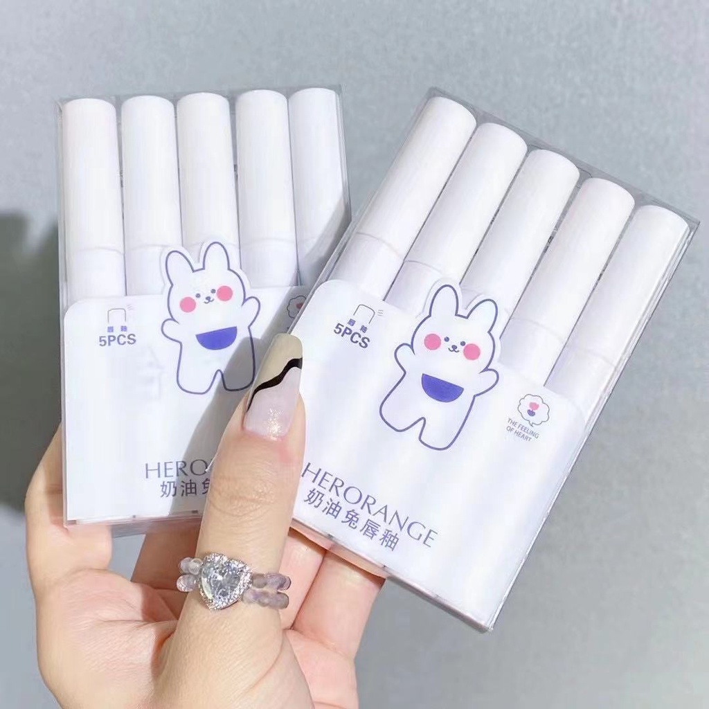 Bộ 5 thỏi son kem HERORANGE màu nude mượt mà không thấm nước lâu trôi cho nữ | BigBuy360 - bigbuy360.vn