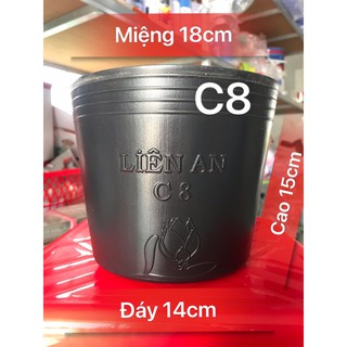 Chậu trồng cây, chậu ươm cây - combo 50 - 100 chậu nhựa đen dày c8