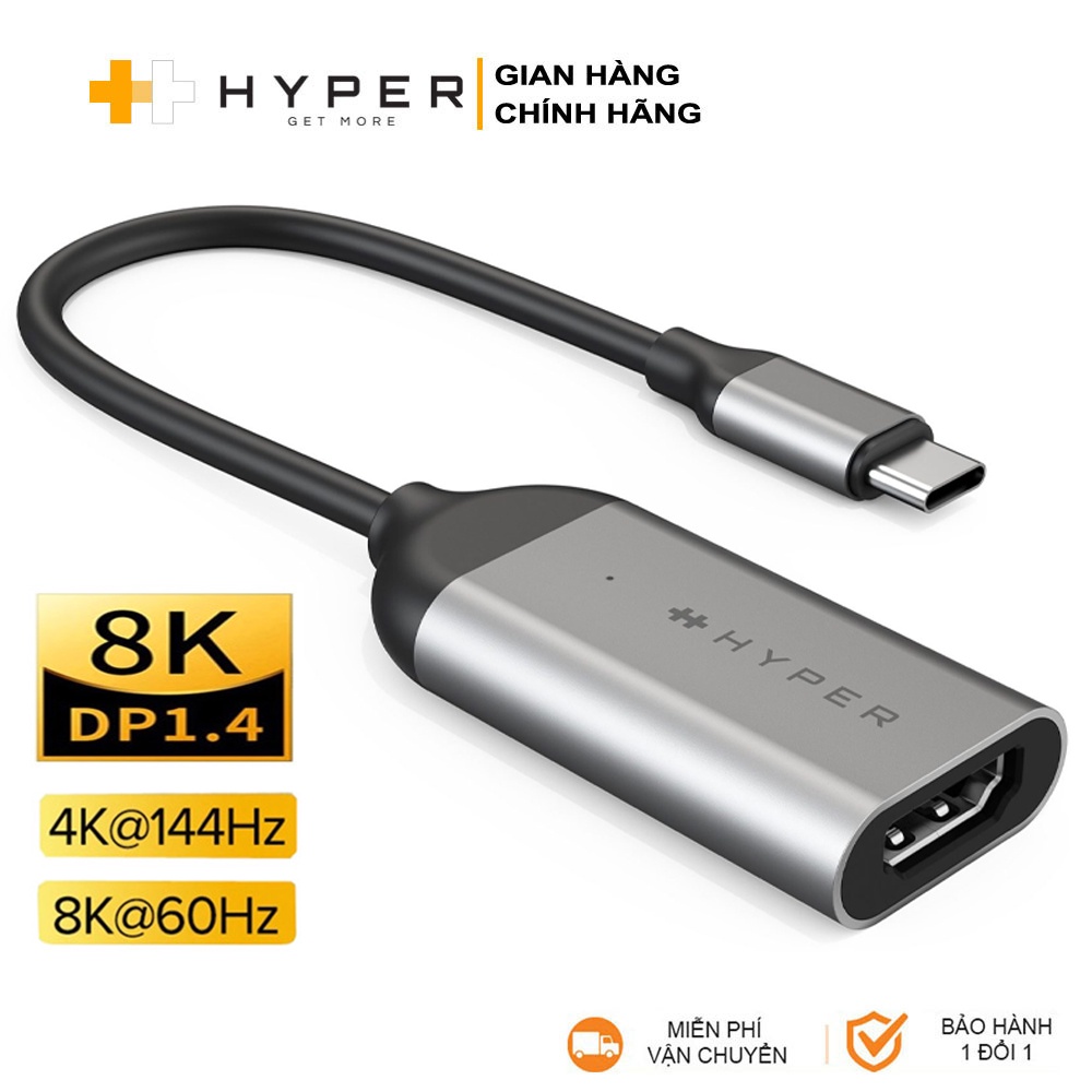 [Mã ELTECHZONE giảm 5% đơn 500K] Cổng chuyển HyperDriver USB-C to 8K 60Hz / 4K 144Hz - (HD-H8K) - Phân Phối Chính Hãng