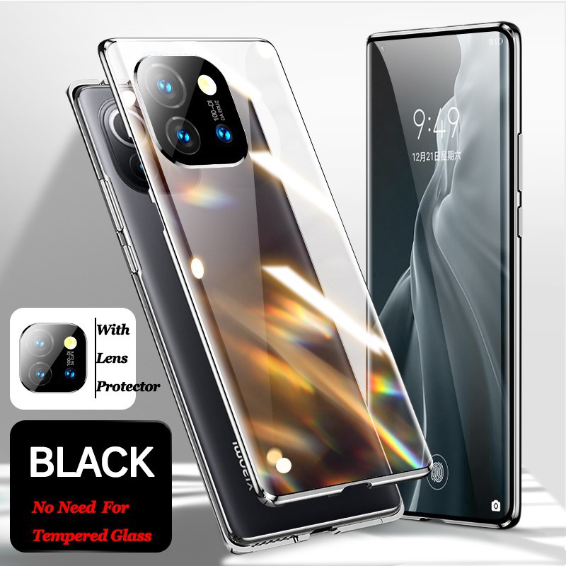 Ốp Điện Thoại Hai Mặt Kính Viền Kim Loại Từ Tính Bảo Vệ 360 Độ Cho xiaomi mi 10 11 pro ultra 10s 10pro 11pro 11ultra° Miếng Dán Bảo Vệ Ống Kính Máy Ảnh Chuyên Dụng