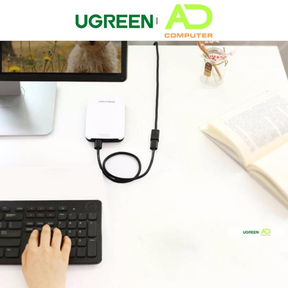 Dây nối dài USB 3.0 mạ vàng dài từ 1-3m UGREEN US129 dây dạng dẹt và tròn