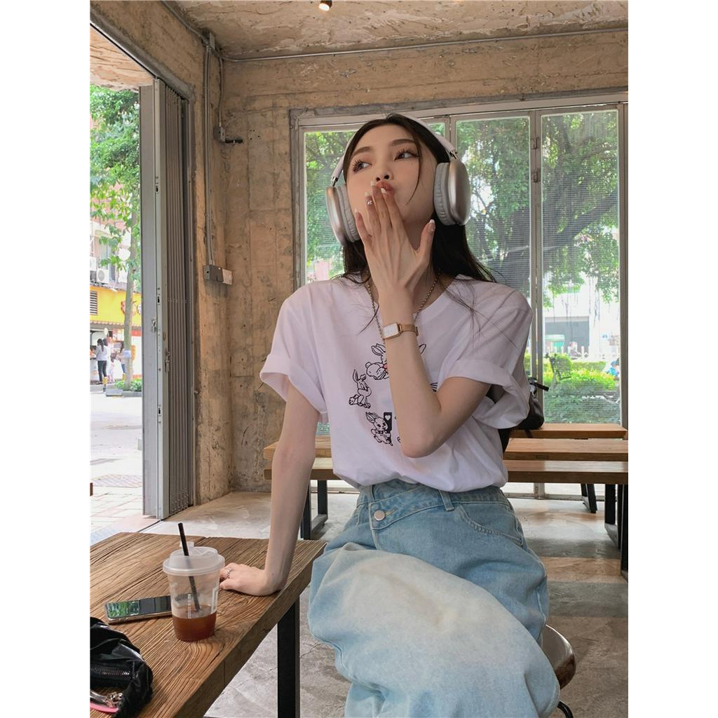 Áo Thun In Hình Thỏ Đơn Giản Thời Trang Mùa Hè Dành Cho Nữ 63259