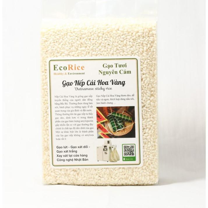 [Freeship] Gạo Nếp Cái Hoa Vàng Hữu Cơ 1Kg