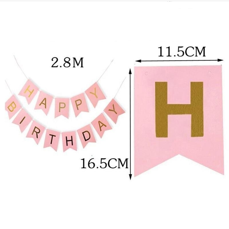 Set 13 lá cờ hình chữ Happy Birthday trang trí tiệc sinh nhật bé đáng yêu