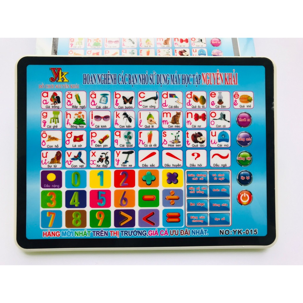 Ipad chữ cái tiếng việt_tiếng anh, bảng chữ cái cho bé_ bảng chữ cái điện tử song ngữ cho bé kèm số và phép tính