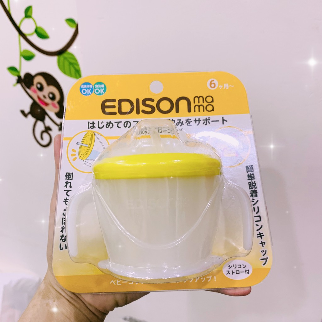 Cốc tập uống 3 giai đoạn: Cốc tập hút EDISON MAMA Japan