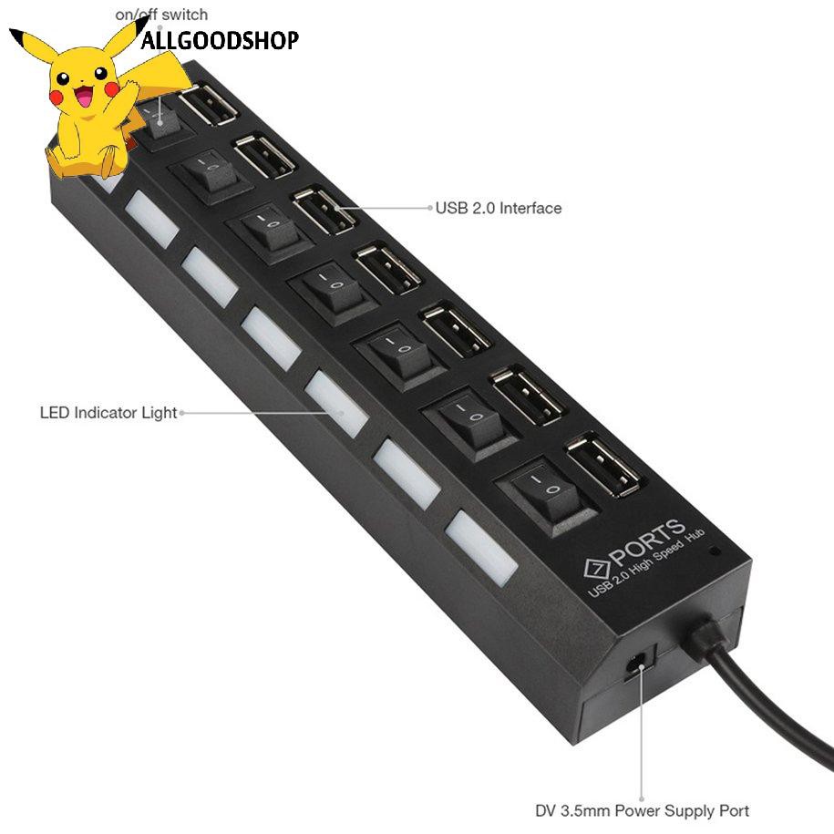 BỘ CHIA 7 CỔNG USB HUB 2.0 CÓ CÔNG TẮC-High Speed