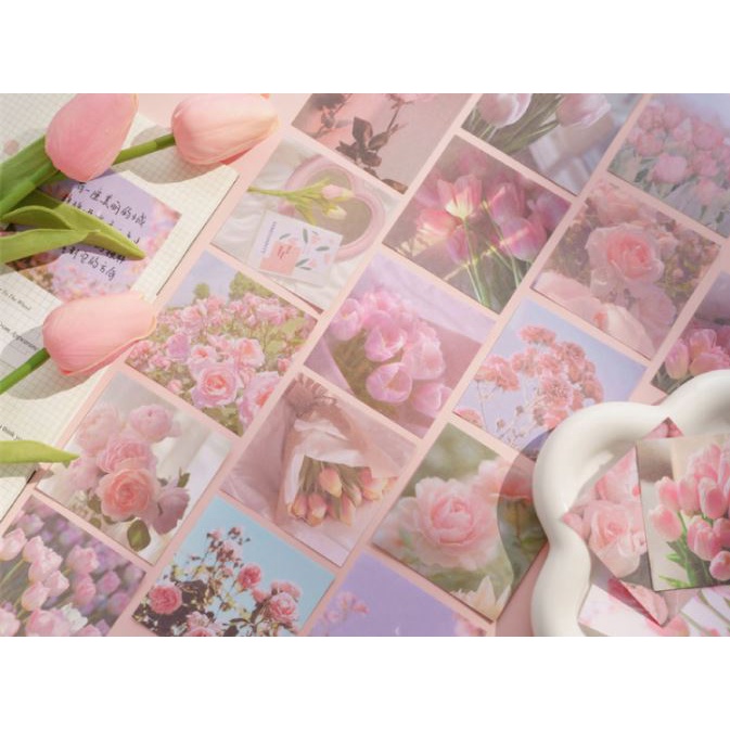 Ảnh giấy trang trí mỏng nhỏ poster dán tường 6x6 cm hình decor postcard bưu thiếp tranh giấy treo phòng ngủ bàn học