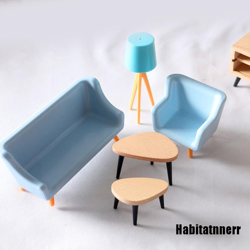 Bộ Ghế Sofa Gỗ Mini Trang Trí Nhà Búp Bê Ob11