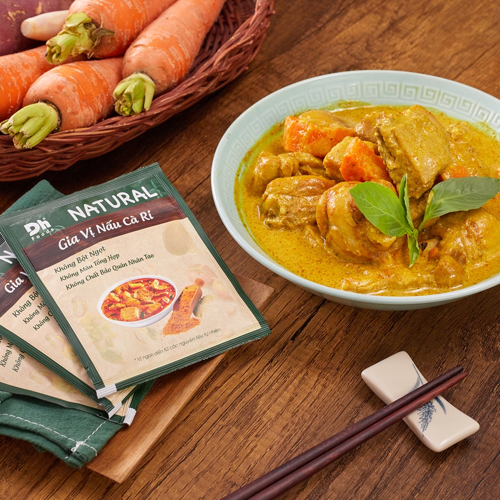 Gia vị ướp BBQ ngũ vị hương chẩm chéo mắc mật, nấu cà ri bò kho Natural DH Foods gói 10gr