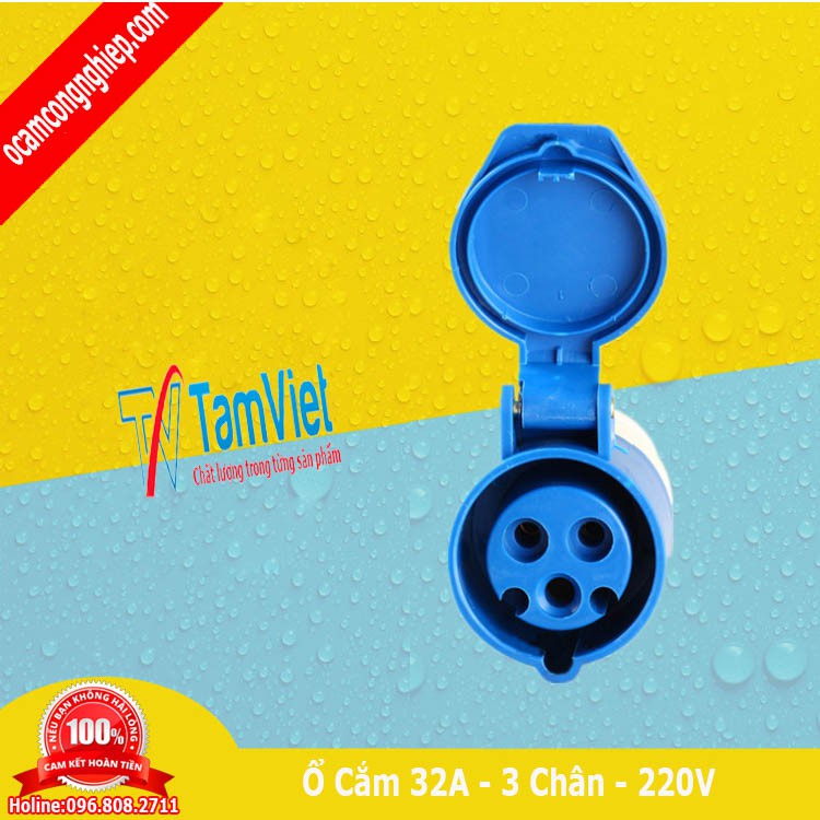Ổ cắm công nghiệp 3 pha 32A 4 chấu di động-Phích cắm Tâm Việt