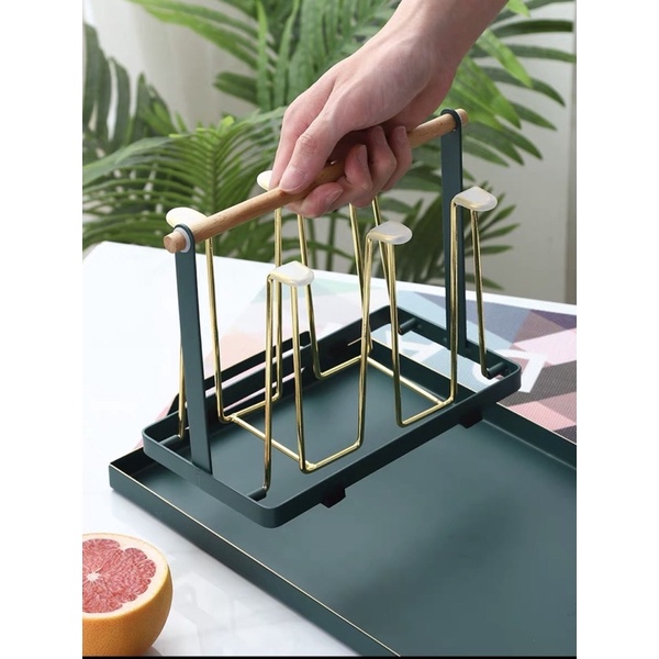 Úp ly, úp cốc tay cầm gỗ tre cao cấp phong cách Bắc Âu mẫu mới 2021