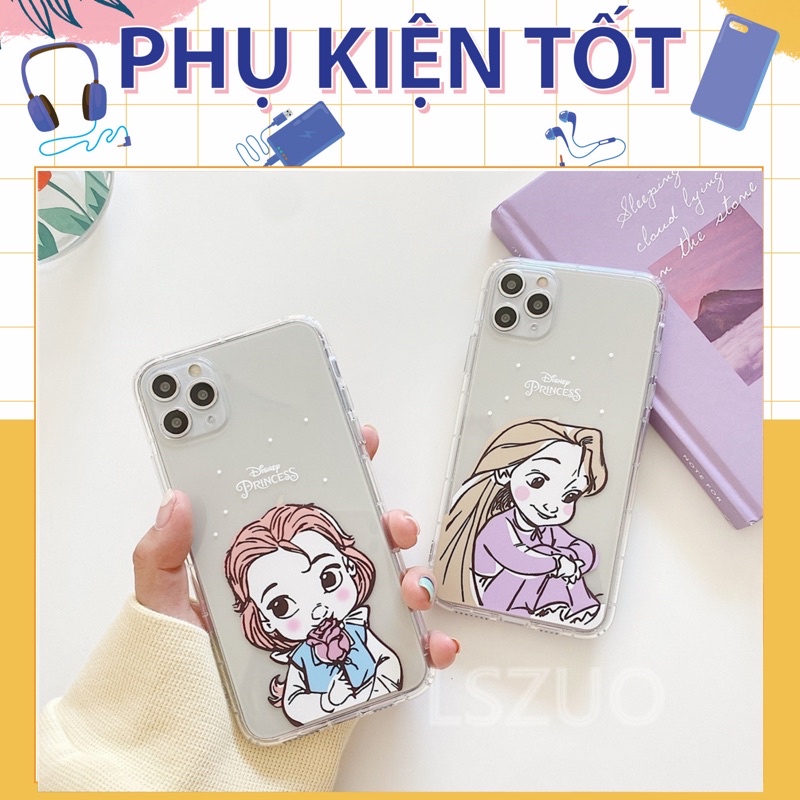 Ốp Lưng Case Iphone Dẻo  công chúa  Trong Không Ngả Màu 7g/8g/7Plus/8Plus/X/Xs/Xsmax/Xr/11/11Pro/11Promax/12/12pr