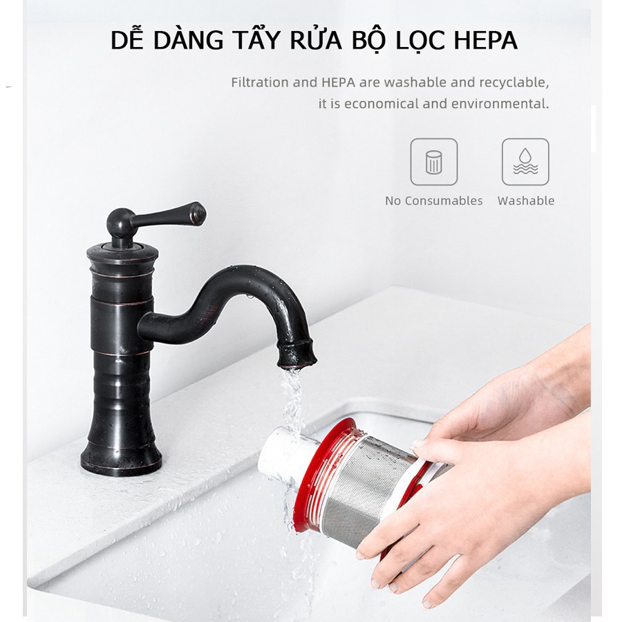 Máy hút bụi cầm tay Puppyoo T10 Mix, lực hút cực mạnh 17500Pa, thiết kế hiện đại Elbow | BigBuy360 - bigbuy360.vn