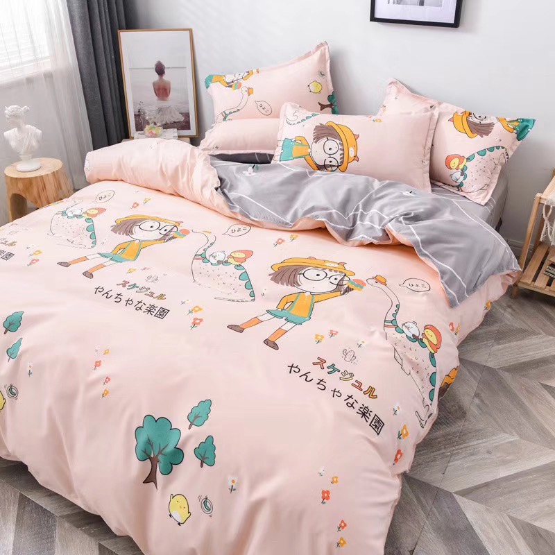 COMBO CHĂN GA GỐI POLY NHẬP MẪU CÔ BÉ