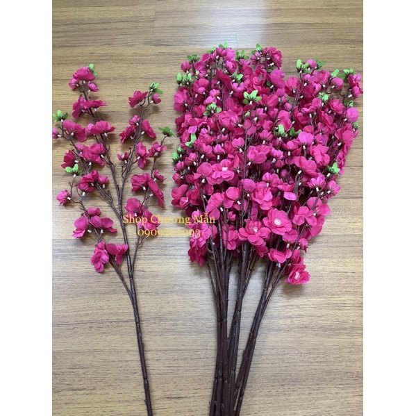 10 Cành Mai Đào - Anh Đào 1Mét Giả Vải Lụa Cao Cấp Decor Nhà Ngày Tết