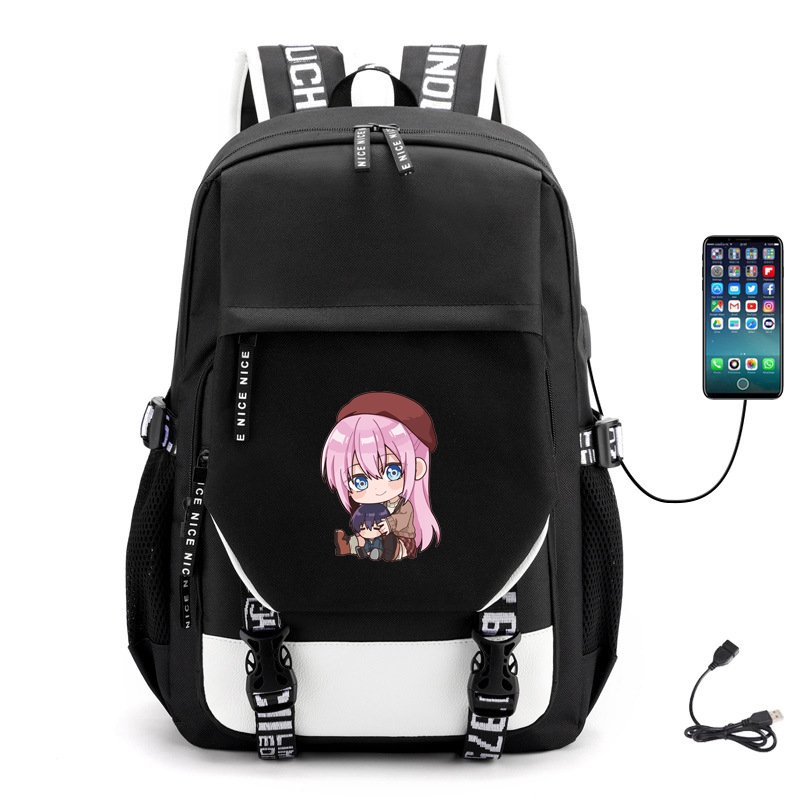 Balo Khóa Trắng Vát in hình Shikimori-san Bạn gái tôi không chỉ dễ thương anime chibi cặp sách đi học