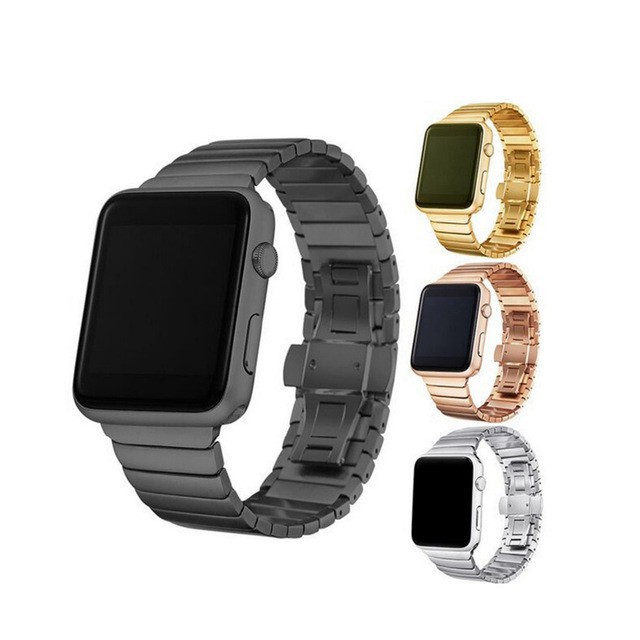 【Apple Watch Strap】Phụ kiện dây đeo thay thế chất liệu thép không gỉ cho đồng hồ thông minh Apple Watch Series 1/2/3/4/5/6/se
