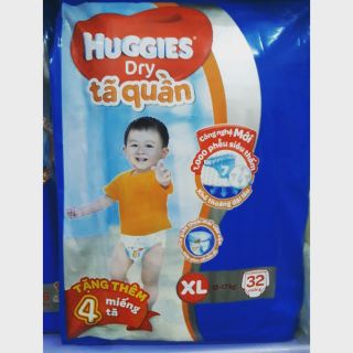 Tã quần Huggies cỡ M40, L36, XL32, XXL28. Tã dán M42, L38, XL 34.