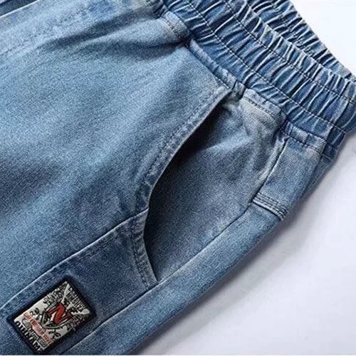 Quần jean dáng rộng lưng thun co giãn thời trang phong cách | BigBuy360 - bigbuy360.vn