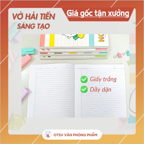 Combo 10 vở kẻ ngang HẢI TIẾN SÁNG TẠO 72 trang, 120 trang, giấy không bụi CHÍNH HÃNG CAO CẤP