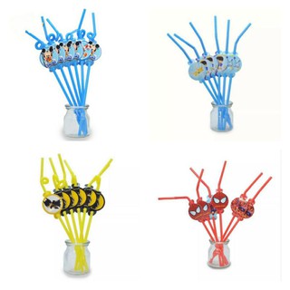 Set 6 cái ống hút sinh nhật chủ đề dành cho bé trai