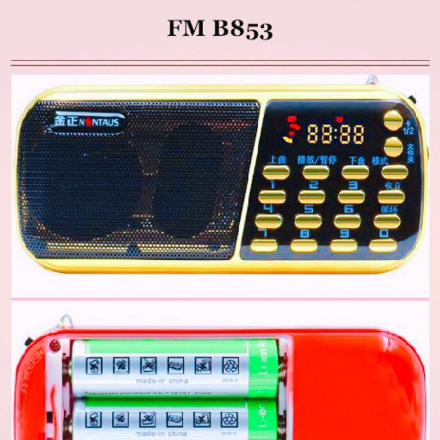 Loa Nghe FM USB Thẻ Nhớ Kèm 3 Pin Siêu Trâu Chuẩn