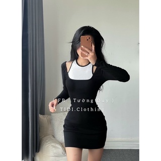 Đầm Body Cổ Yếm Phối Hot Trend